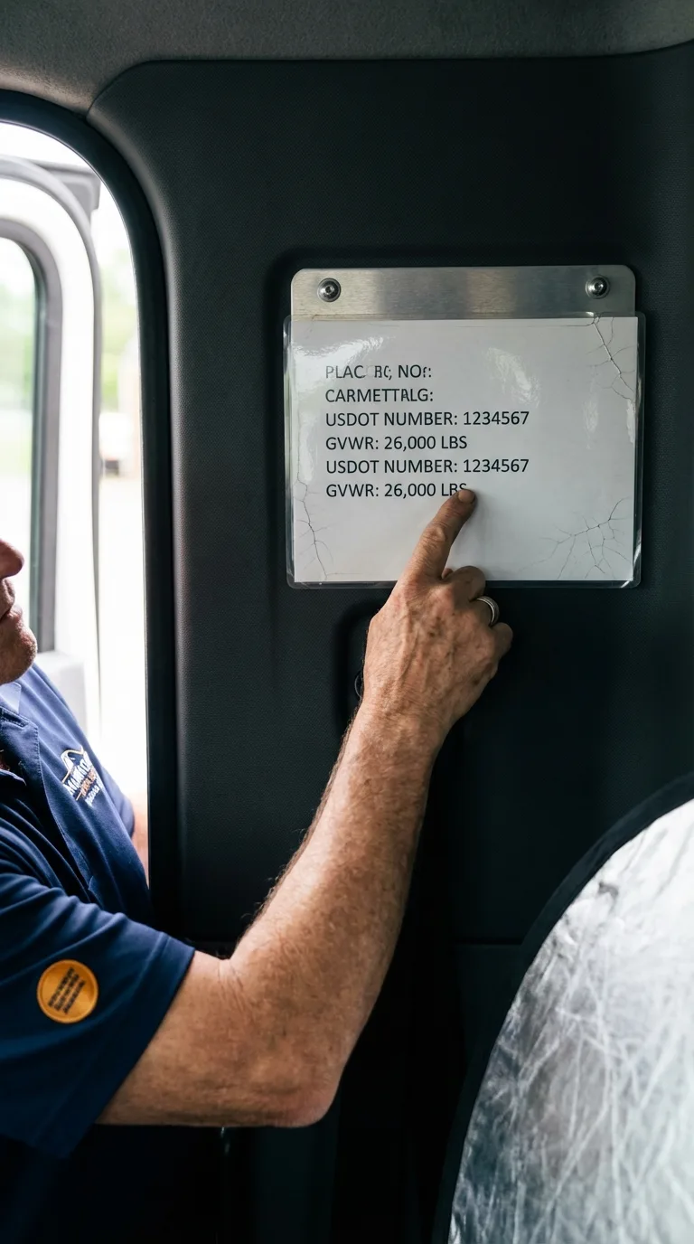USDOT licensing placard verification in Trafalgar